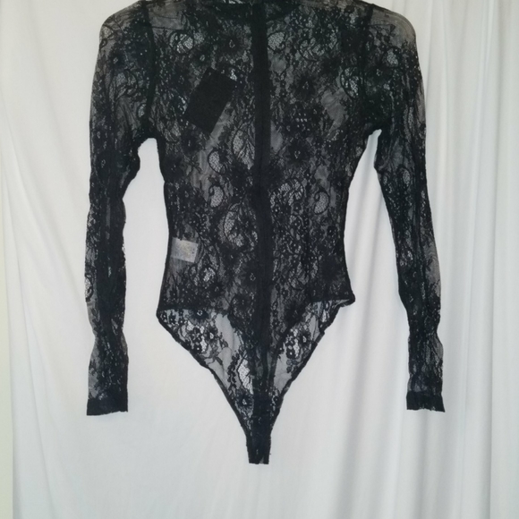 Hera Collection Lace Long Sleeve Thong Bodysuit - Picture 4 of 5